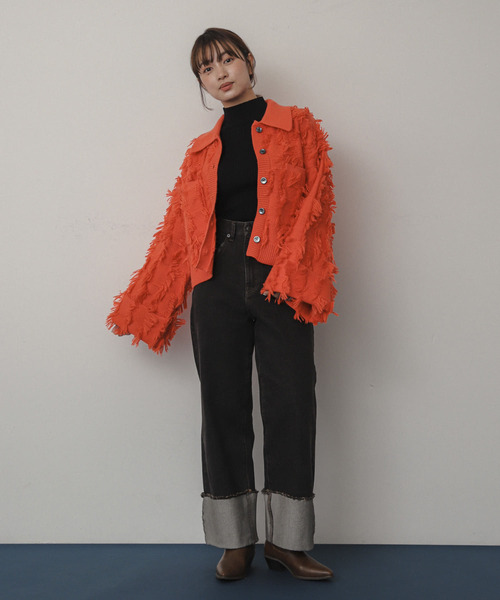 SENSE OF PLACE by URBAN RESEARCH（センスオブプレイスバイアーバンリサーチ）の「ターンバックハクワイドデニム（デニムパンツ・レディース・ワンウォッシュ/ブラック・MEDIUM/SMALL）」の16枚目の写真