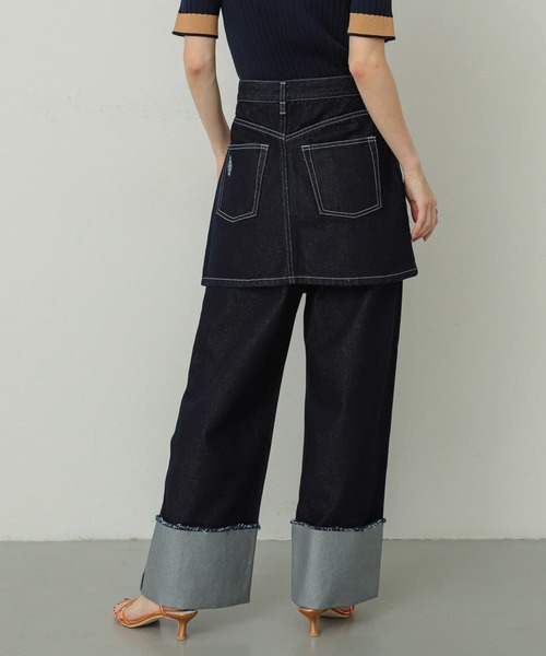 SENSE OF PLACE by URBAN RESEARCH（センスオブプレイスバイアーバンリサーチ）の「ターンバックハクワイドデニム（デニムパンツ・レディース・ワンウォッシュ/ブラック・MEDIUM/SMALL）」の13枚目の写真