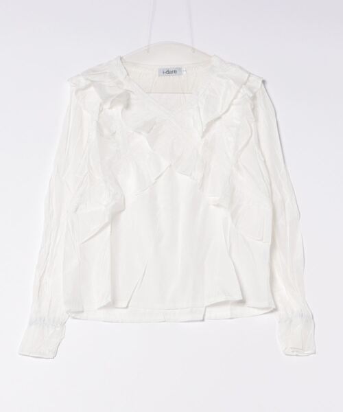 i-dare(アイディア)の「【i-dare】カシュクール風 フリル ブラウス(シャツ/ブラウス・レディース・ホワイト・SMALL/MEDIUM/LARGE)」の5枚目の写真