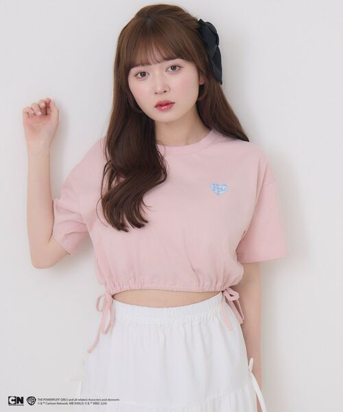 ems excite(エムズエキサイト)の「パワーパフガールズ/ドロストT(Tシャツ/カットソー・レディース・オフホワイト/ピンク・FREE)」の2枚目の写真