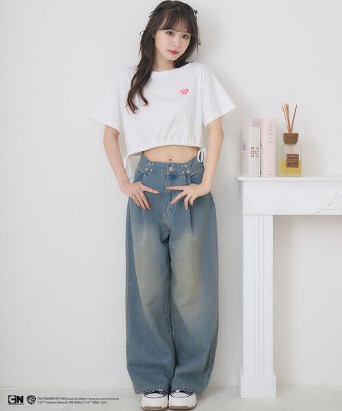 ems excite(エムズエキサイト)の「パワーパフガールズ/ドロストT(Tシャツ/カットソー・レディース・オフホワイト/ピンク・FREE)」の22枚目の写真