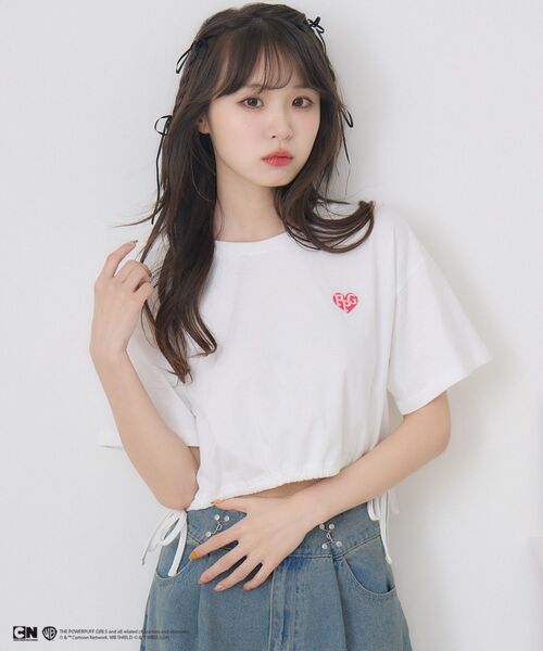 ems excite(エムズエキサイト)の「パワーパフガールズ/ドロストT(Tシャツ/カットソー・レディース・オフホワイト/ピンク・FREE)」の3枚目の写真