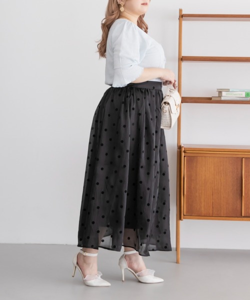 CLETTE(クレット)の「レース使いリボン付きプルオーバー(Tシャツ/カットソー・レディース・ブラック/アイボリー/ブルー・LL/3L/4L)」の15枚目の写真