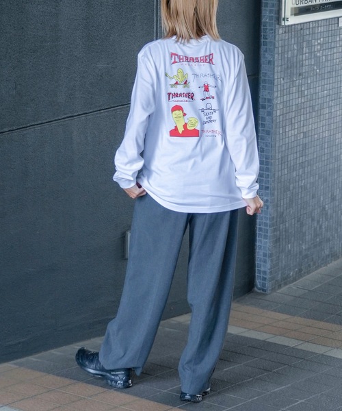 THRASHER(スラッシャー)の「MULTI.E GONZ L/S T-SHIRTS/スラッシャーリラックスフィットGONZマルチグラフィックバックプリントロングTシャツ(Tシャツ/カットソー・メンズ・ホワイト/ミックスグレー/ブラック・MEDIUM/XX-LARGE/X-LARGE/LARGE)」の6枚目の写真