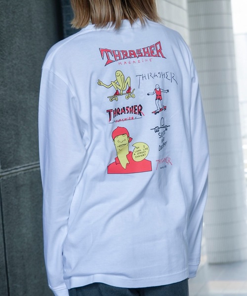 THRASHER(スラッシャー)の「MULTI.E GONZ L/S T-SHIRTS/スラッシャーリラックスフィットGONZマルチグラフィックバックプリントロングTシャツ(Tシャツ/カットソー・メンズ・ホワイト/ミックスグレー/ブラック・MEDIUM/XX-LARGE/X-LARGE/LARGE)」の9枚目の写真