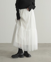 裏地取り外し可チュールスカート【サスティナブル】