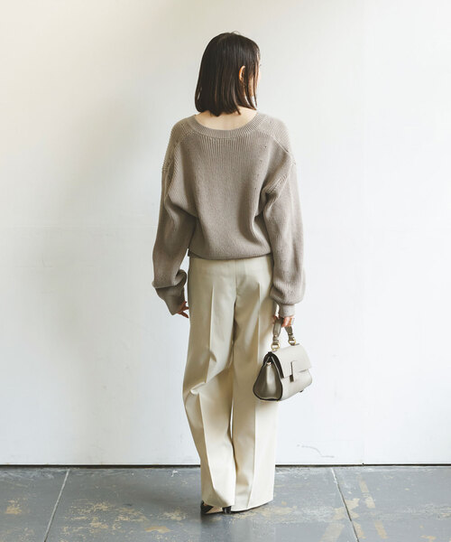 【新品】定価27,500円　NOBLE　ELENI　片畦オーバーショルダーニット ELENI/エルニ 片畦オーバーショルダーニット | ノーブル(Noble