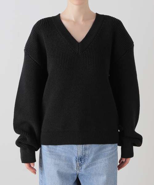 【新品】定価27,500円　NOBLE　ELENI　片畦オーバーショルダーニット NOBLE ELENI/エルニ 片畦オーバーショルダーニット