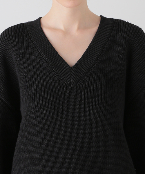 NOBLE ELENI/エルニ 片畦オーバーショルダーニット