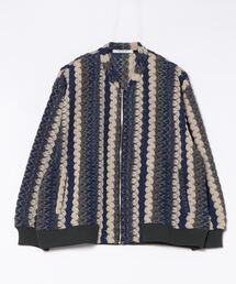 Н.A.Kハク　ヴィンテージ ヒートカットフリルジップアップブルゾン H.A.K（ハク）の「リサイクルナイロンタフタヴィンテージ ヒート