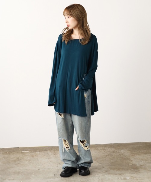 ROOPTOKYO(ループトウキョウ)の「シアー長袖トップス(Tシャツ/カットソー・レディース・ブラック/ネイビー/ブラウン・FREE)」の8枚目の写真
