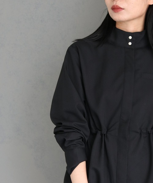 アンジェム / DRAWSTRING STANDCOLLAR SHIRT &g'aime（アンジェム）の「【&g'aime】ドロストリングスタンド