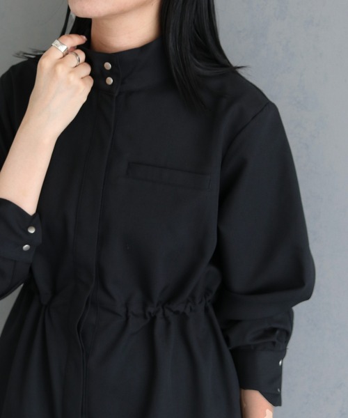 アンジェム / DRAWSTRING STANDCOLLAR SHIRT &g'aime（アンジェム）の「【&g'aime】ドロストリングスタンド