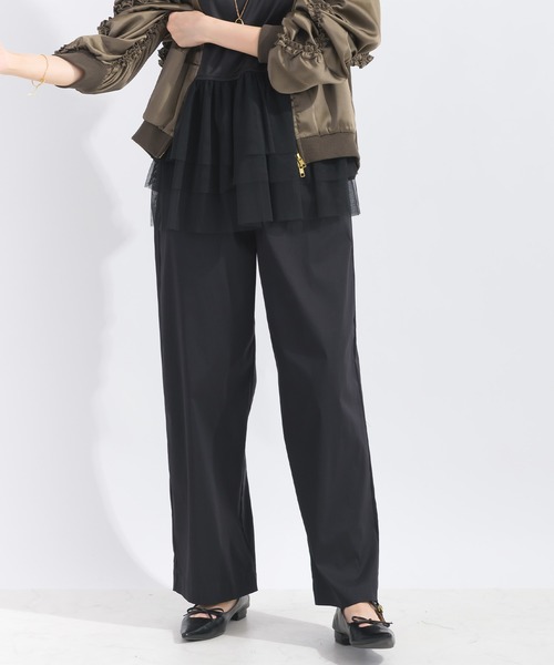 PICCIN（ピッチン）の「ウエストシャーリングストレッチパンツ（その他パンツ・レディース・ブラック/グレー/カーキ・M）」の2枚目の写真