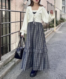 w closet | 【定番アイテム/新色登場】チェックティアードキャミワンピース(ワンピース)