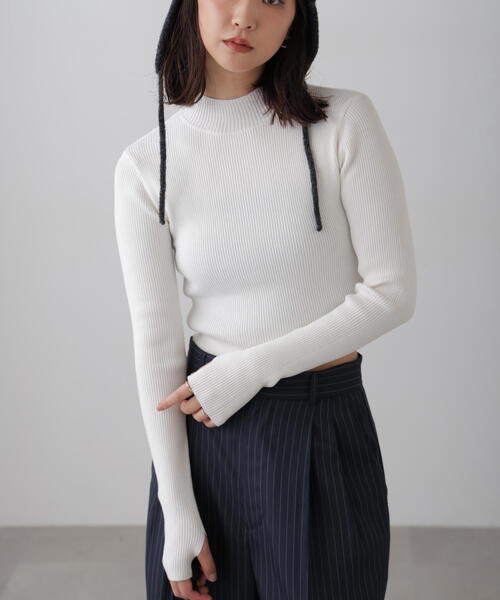 FREE'S MART(フリーズマート)の「◆〈洗える〉マシンウォッシャブルハイネックショート丈ニット(ニット/セーター・レディース・ブラック/グレー/ブルー/ホワイト・FREE)」の2枚目の写真