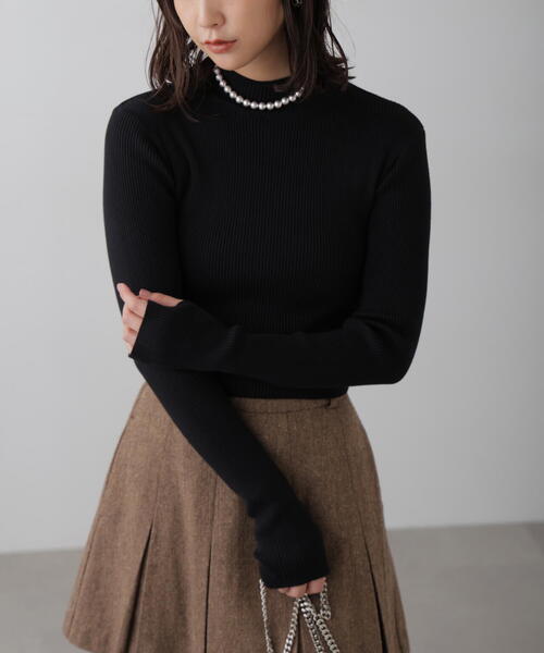 FREE'S MART(フリーズマート)の「◆〈洗える〉マシンウォッシャブルハイネックショート丈ニット(ニット/セーター・レディース・ブラック/グレー/ブルー/ホワイト・FREE)」の3枚目の写真