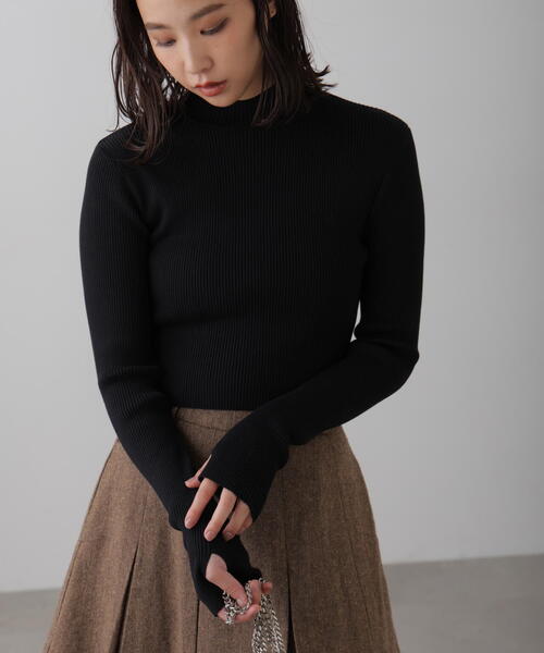 FREE'S MART(フリーズマート)の「◆〈洗える〉マシンウォッシャブルハイネックショート丈ニット(ニット/セーター・レディース・ブラック/グレー/ブルー/ホワイト・FREE)」の10枚目の写真