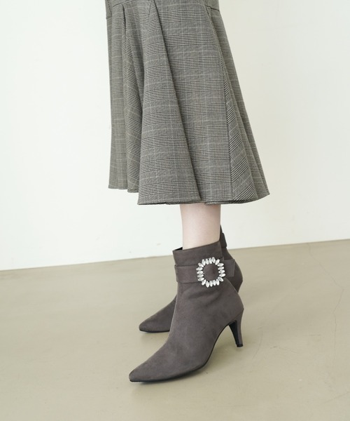 Launa lea(ラウナレア)の「7cmポインテッドトウビジューショートブーツ(0581)(ブーツ・レディース・ブラック/ネイビー/グレー系その他・LL/L/M/S)」の14枚目の写真