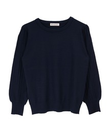 袖編地変化ニットプルオーバー