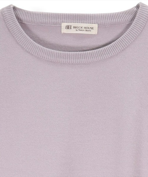 TOKYO SHIRTS（トウキョウシャツ）の「袖編地変化ニットプルオーバー（ニット/セーター・レディース・ラベンダー/ネイビー・M/L）」の8枚目の写真