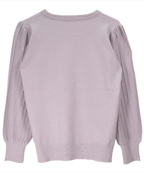 TOKYO SHIRTS（トウキョウシャツ）の「袖編地変化ニットプルオーバー（ニット/セーター・レディース・ラベンダー/ネイビー・M/L）」の3枚目の写真