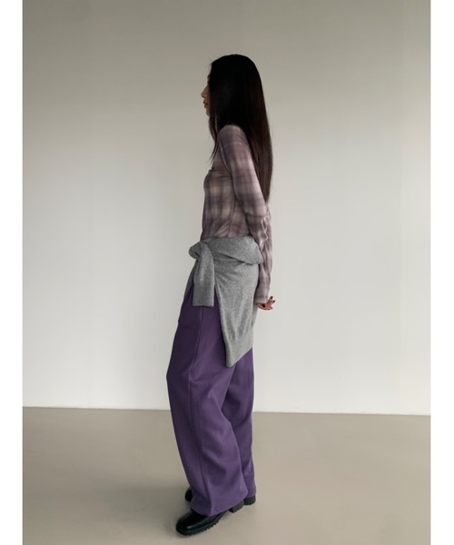 Didot.showroom(ディドット ショールーム)の「メロウチェックシアーT(Tシャツ/カットソー・レディース・グレー/ベージュ・FREE)」の12枚目の写真