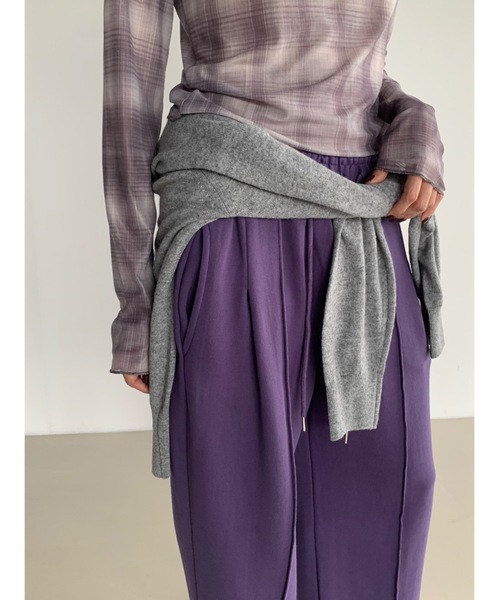 Didot.showroom(ディドット ショールーム)の「メロウチェックシアーT(Tシャツ/カットソー・レディース・グレー/ベージュ・FREE)」の16枚目の写真