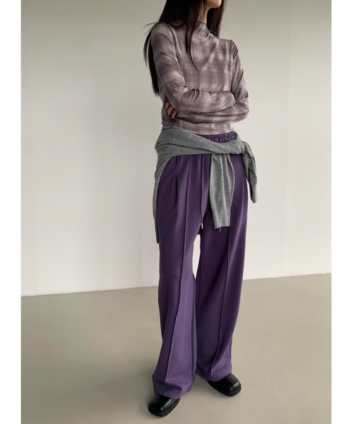 Didot.showroom(ディドット ショールーム)の「メロウチェックシアーT(Tシャツ/カットソー・レディース・グレー/ベージュ・FREE)」の17枚目の写真