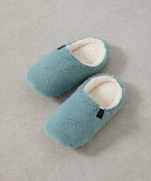 COLONY 2139(コロニートゥーワンスリーナイン)の「フェイクファールームシューズ(ルームシューズ/スリッパ・レディース・チャコールグレー/ライトグレー/ピンクベージュ/サックスブルー・FREE)」の11枚目の写真