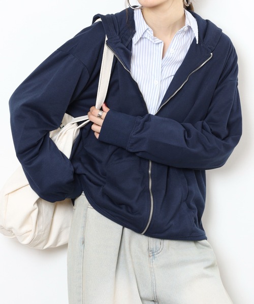 FUNALIVE(ファンアライブ)の「Relaxed fit full zip hoodie / リラックスフィット フルジップパーカー unisex(パーカー・メンズ・杢グレー/ヘザーチャコール/オートミール/ネイビー/ブラック・M/L/XL)」の5枚目の写真
