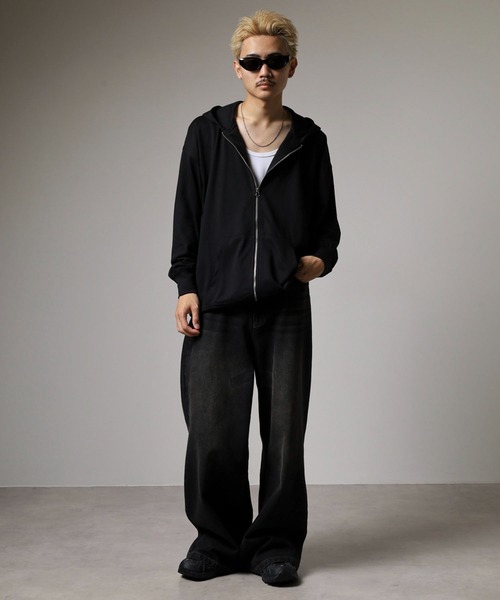 FUNALIVE(ファンアライブ)の「Relaxed fit full zip hoodie / リラックスフィット フルジップパーカー unisex(パーカー・メンズ・杢グレー/ヘザーチャコール/オートミール/ネイビー/ブラック・M/L/XL)」の17枚目の写真
