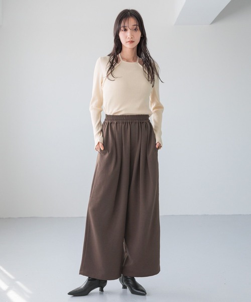 LOWRYS FARM（ローリーズファーム）の「ホルターレイヤーニットＬＳ 150555（ニット/セーター・レディース・ブラック/イエロー/アイボリー・FREE）」の8枚目の写真