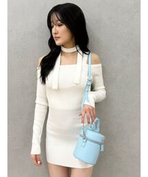 GYDA | shoulderリボンタイトリブニットワンピース(ワンピース)