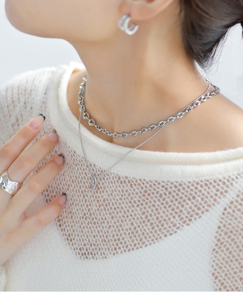 ANEMONE（アネモネ）の「【ステンレス】コンビチェーンマンテルネックレス（ネックレス・レディース・シルバー・FREE）」の6枚目の写真