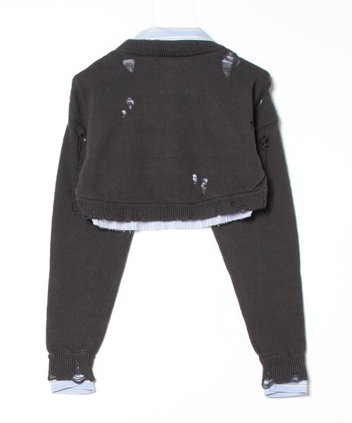Maison MIHARA YASUHIRO(メゾンミハラヤスヒロ)の「Shirt Layered Crop Knit Sweater(ニット/セーター・レディース・ブラック/ホワイト・38/36)」の22枚目の写真
