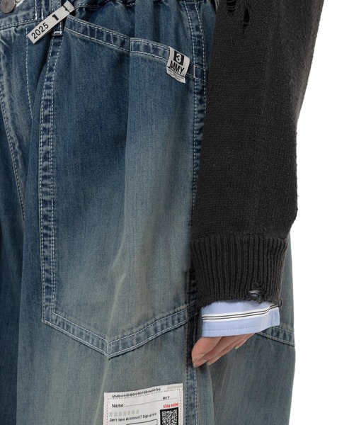 Maison MIHARA YASUHIRO(メゾンミハラヤスヒロ)の「Shirt Layered Crop Knit Sweater(ニット/セーター・レディース・ブラック/ホワイト・38/36)」の17枚目の写真