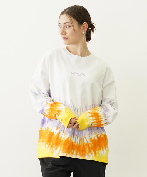 MILKFED.(ミルクフェド)の「TIE DYED JAGGED PATTERN L/S TEE(Tシャツ/カットソー・レディース・ホワイト/ネイビー・S/M)」の21枚目の写真