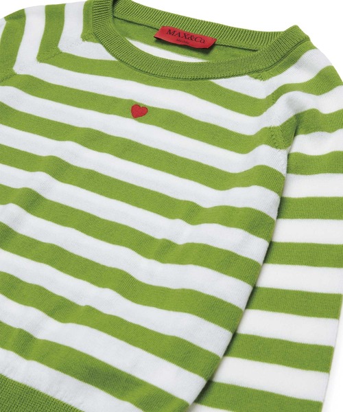 MAX&Co.(マックス アンド コー)の「Max&Co.(マックスアンドコー)Kids & Junior ワンポイントボーダーニットセーター(ニット/セーター・キッズ・ライトブルー/ライトピンク・12Y/16Y/14Y)」の4枚目の写真