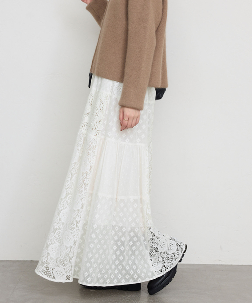 SLOBE IENA（スローブイエナ）の「パッチワークレーススカート