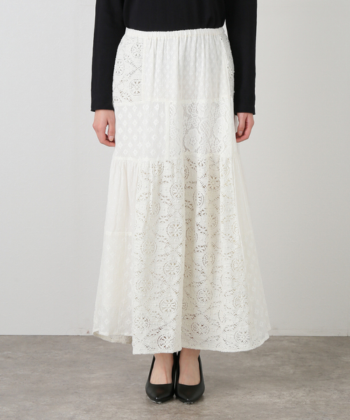 SLOBE IENA（スローブイエナ）の「パッチワークレーススカート