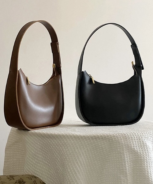 Teem Store(チームストア)の「ハーフムーン2WAYミニバッグ(ショルダーバッグ・レディース・ブラウン/ブラック・F)」の3枚目の写真