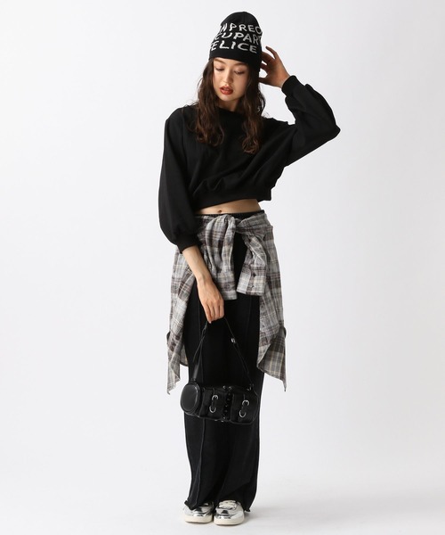 FOREVER 21（フォーエバー トゥエンティーワン）の「【2025SS】スプレー加工スウェットフレアパンツ（スウェットパンツ・レディース・グレー/ブラック・SMALL/MEDIUM）」の11枚目の写真