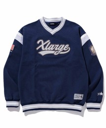 XLARGE | BASEBALL LOGO EMBROIDERED V NECK SWEATSHIRT(スウェット)