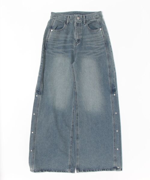 coca（coca）（コカ）の「【WEB限定セール】サイドボタンワイドデニム（デニムパンツ・レディース・ブルー・M/L/S）」の21枚目の写真