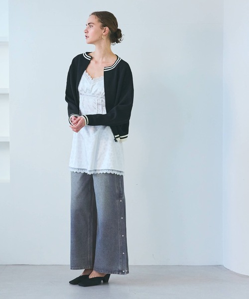 coca（coca）（コカ）の「【WEB限定セール】サイドボタンワイドデニム（デニムパンツ・レディース・ブルー・M/L/S）」の13枚目の写真