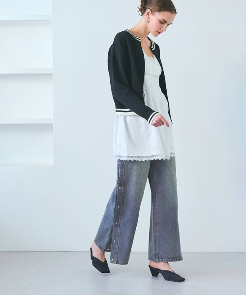 coca（coca）（コカ）の「【WEB限定セール】サイドボタンワイドデニム（デニムパンツ・レディース・ブルー・M/L/S）」の14枚目の写真