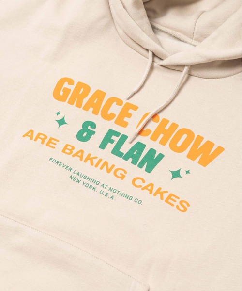 ARCHIVER(アーカイバ)の「●GRACE CHOW FLAN● ケーキプリントP/O パーカー(パーカー・レディース・ベージュ/グレー・X-LARGE/LARGE)」の7枚目の写真