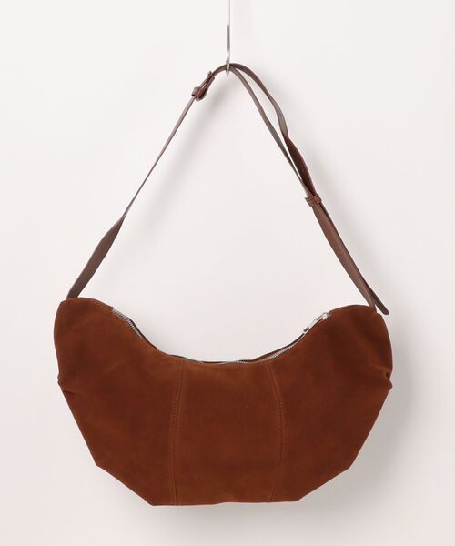 an meets zakka スエード合成皮革コンビ切替ショルダーバッグ / バナナ バック カバン 鞄 レディース メンズ ユニセックス スウェード（ショルダーバッグ）｜ankoROCK（アンコロック）