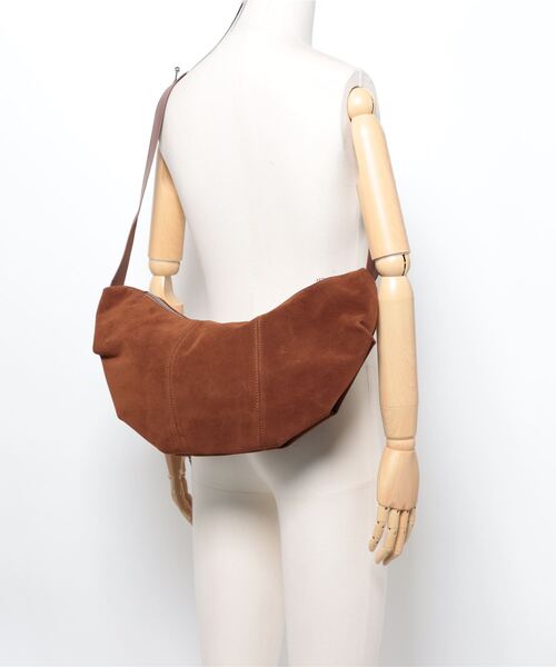 an meets zakka スエード合成皮革コンビ切替ショルダーバッグ / バナナ バック カバン 鞄 レディース メンズ ユニセックス スウェード（ショルダーバッグ）｜ankoROCK（アンコロック）